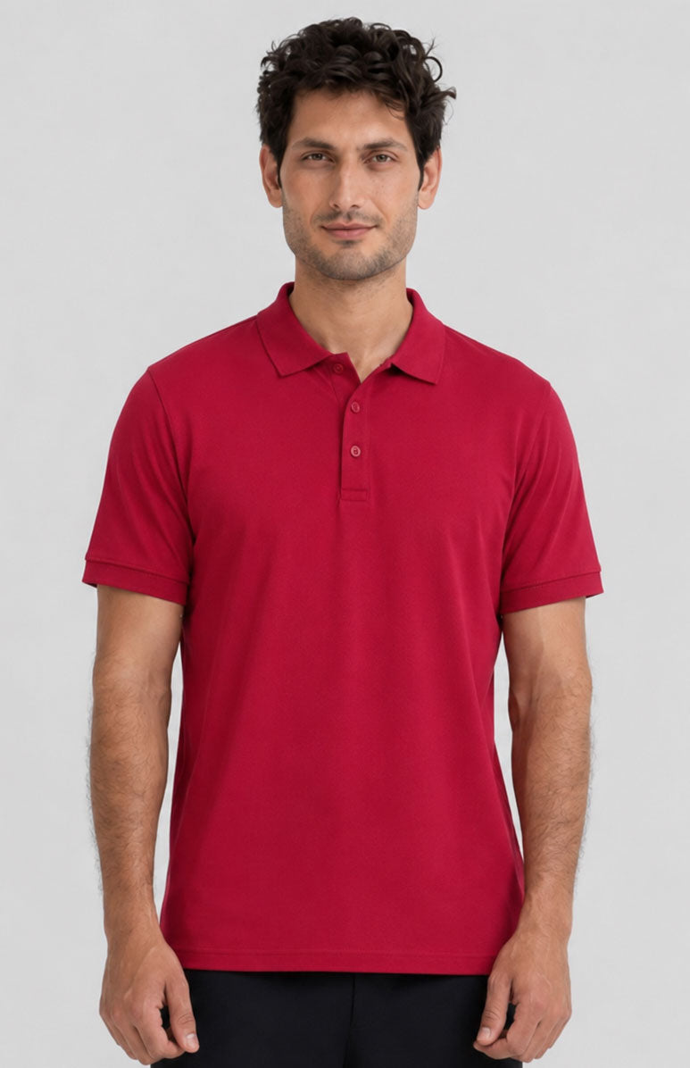 Classic Red Polo Shirt – Comfortable Regular Fit Cotton Polo