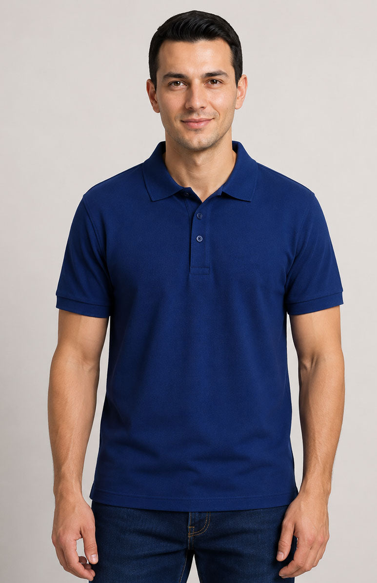 Navy Polo Shirt – Short Sleeve Regular Fit Work & Casual Top