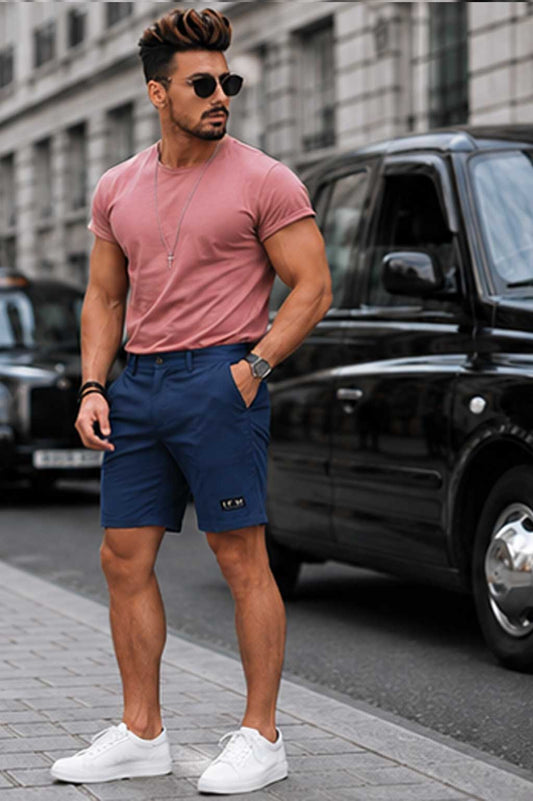 Men’s Woven Terry Quick-Dry Hybrid Stretch Navy Short