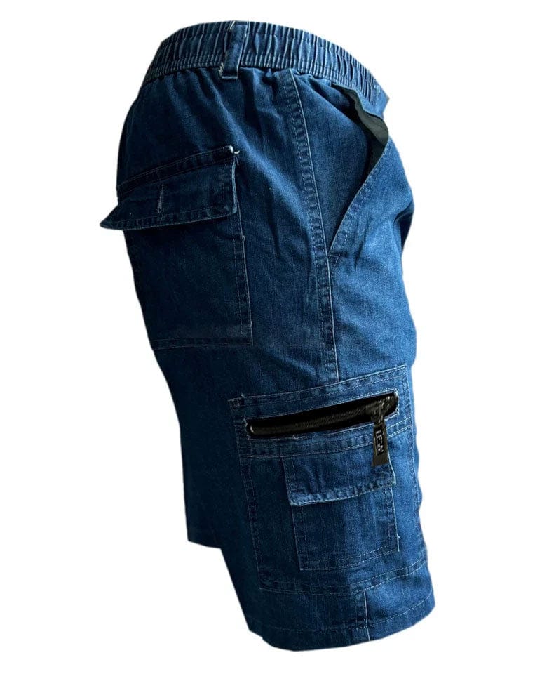 Men’s Elasticated Waist Light weight Cargo Combat Multi Pocket Shorts