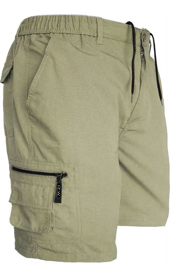 Men’s Cargo Combat Shorts Multi Pocket Elastic Waist Lightweight Shorts