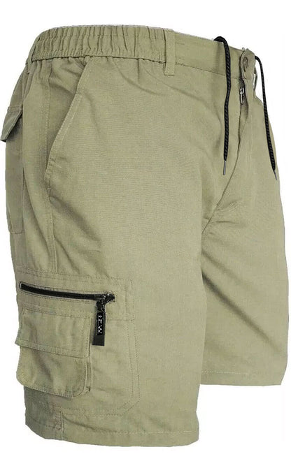 Men’s Cargo Combat Shorts Multi Pocket Elastic Waist Lightweight Shorts