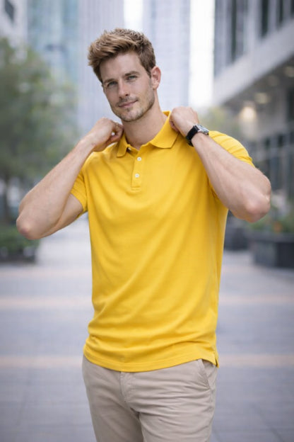 Men’s Short Sleeve Polo Shirt – Plain Piqué Golf, Work & Casual Top