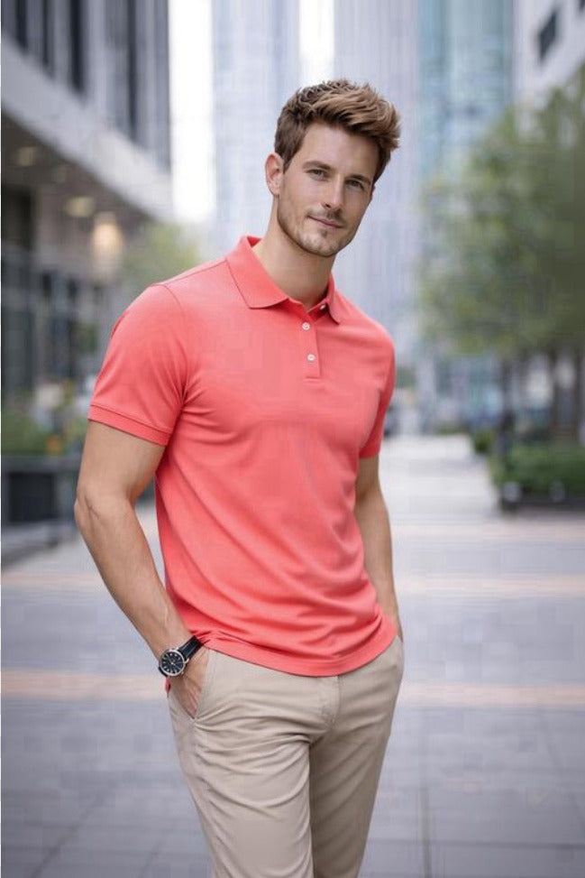 Men’s Short Sleeve Polo Shirt – Plain Piqué Golf, Work & Casual Top