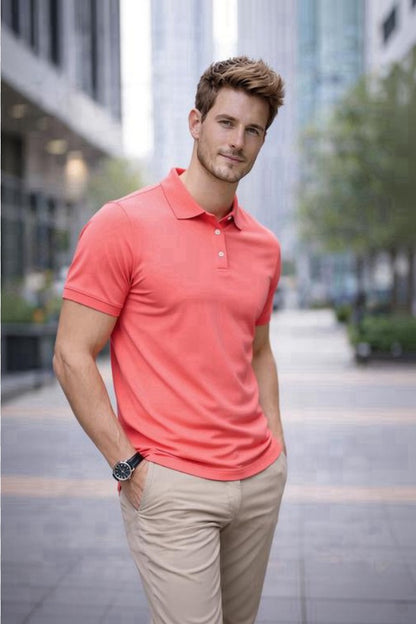 Men’s Short Sleeve Polo Shirt – Plain Piqué Golf, Work & Casual Top