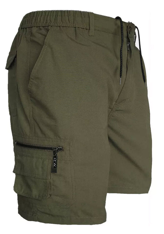 Men’s Cargo Combat Shorts Multi Pocket Elastic Waist Lightweight Shorts