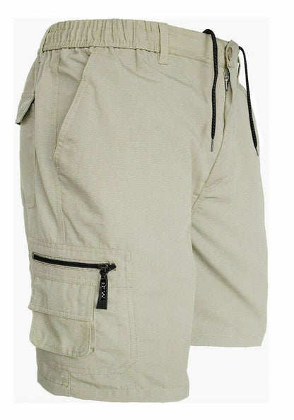 Men’s Cargo Combat Shorts Multi Pocket Elastic Waist Lightweight Shorts