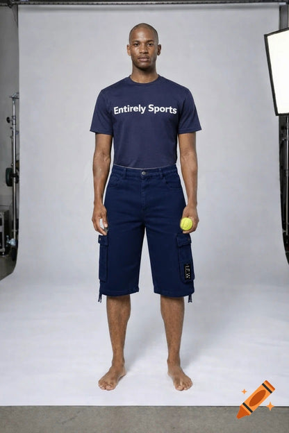 Men’s Cargo Combat Multi-Pocket Denim Shorts