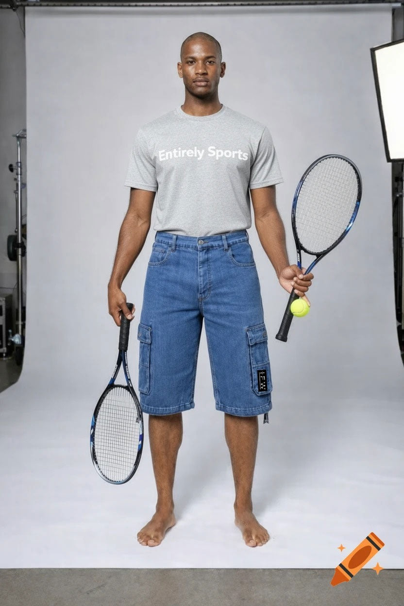 Men’s Cargo Combat Multi-Pocket Denim Shorts