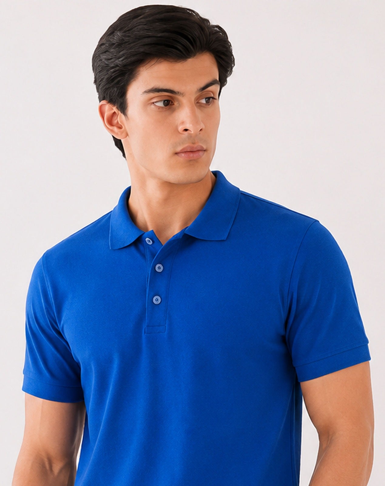 Men’s Premium Piqué Blue Polo Shirt – Short Sleeve Regular Fit Work & Casual Top