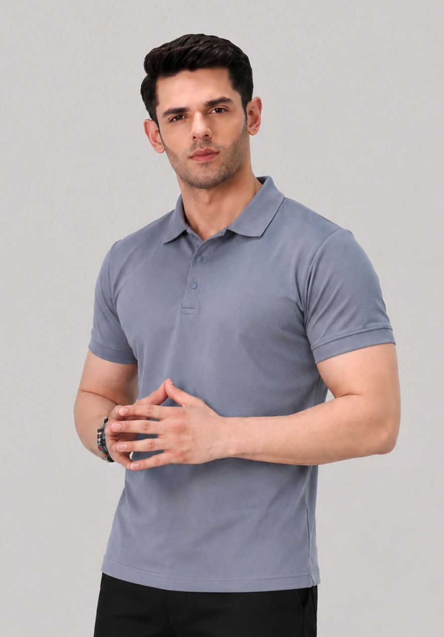 Light Grey Polo Shirt – Comfortable Regular Fit Cotton Polo