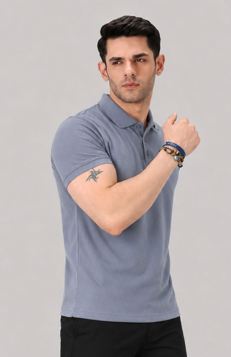 Light Grey Polo Shirt – Comfortable Regular Fit Cotton Polo