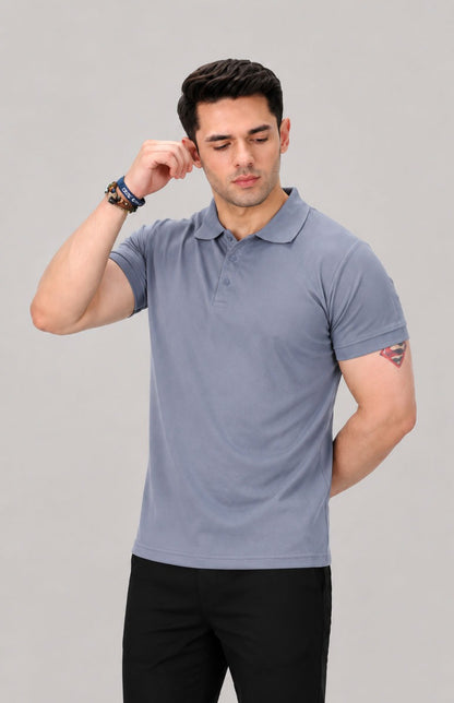 Light Grey Polo Shirt – Comfortable Regular Fit Cotton Polo