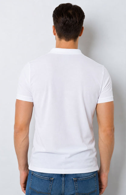 Premium White Polo Shirt – Breathable Short Sleeve Smart Casual Tee