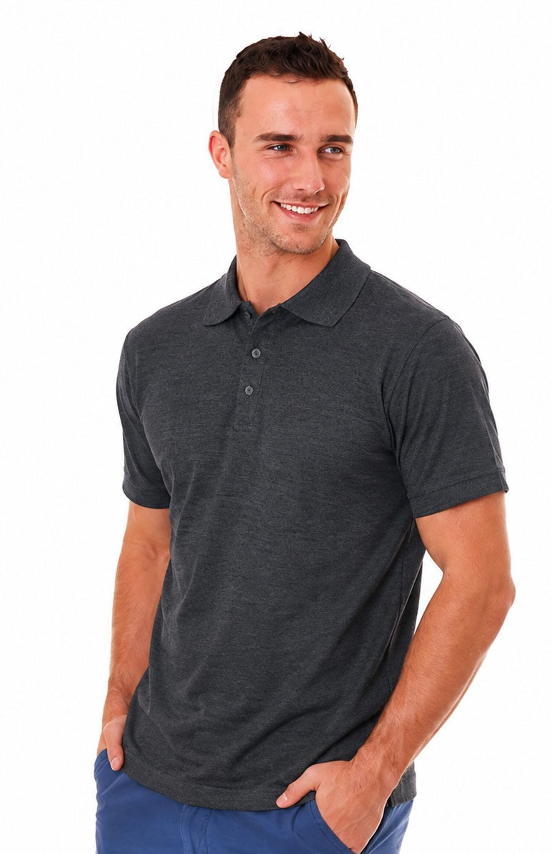 Men’s Classic 100% Cotton Piqué Dark Grey Polo Shirts