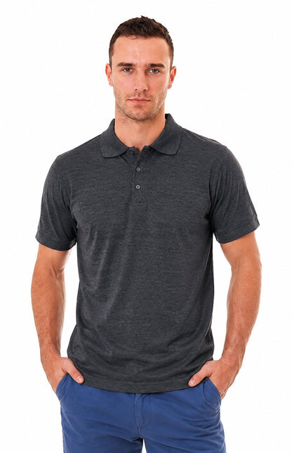 Men’s Classic 100% Cotton Piqué Dark Grey Polo Shirts