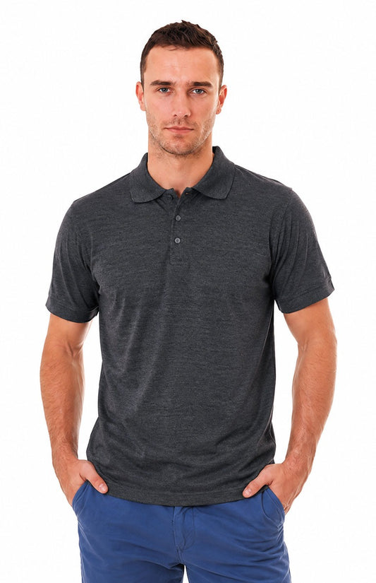 Men’s Classic 100% Cotton Piqué Dark Grey Polo Shirts