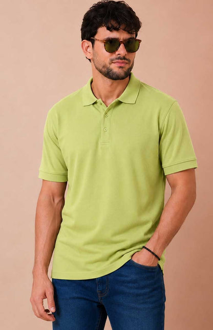 Lime Polo Shirt – Breathable Short Sleeve Smart Casual Tee