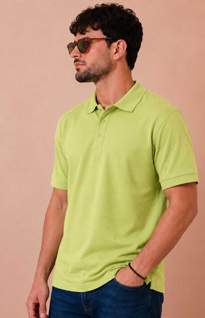 Lime Polo Shirt – Breathable Short Sleeve Smart Casual Tee