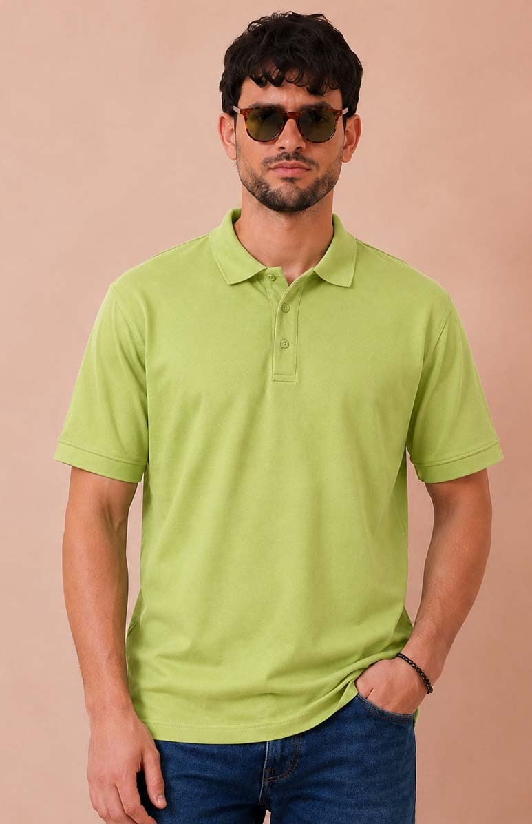 Lime Polo Shirt – Breathable Short Sleeve Smart Casual Tee