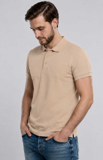 Sand Polo Shirt – Breathable Short Sleeve Smart Casual Tee