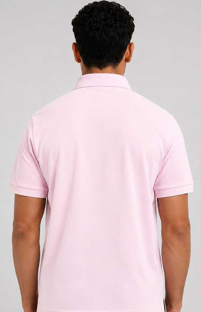 Baby Pink Polo Shirt – Breathable Short Sleeve Smart Casual Tee
