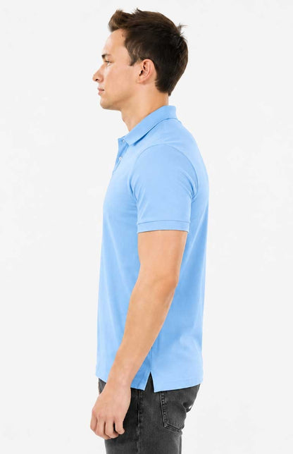 Sky blue Polo Shirt – Breathable Short Sleeve Smart Casual Tee
