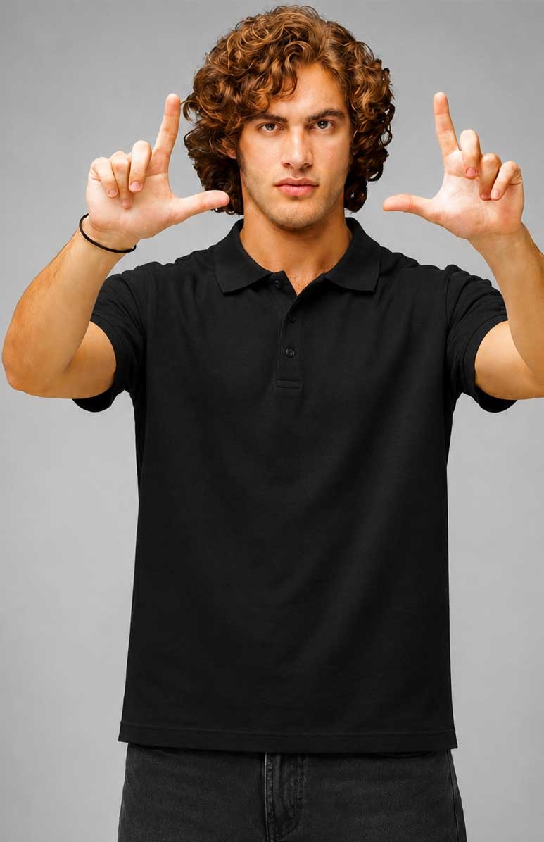 Black Polo Shirt – Breathable Short Sleeve Smart Casual Tee