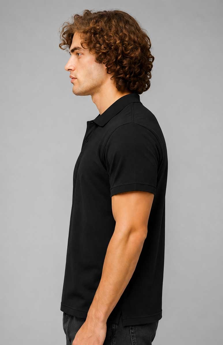 Black Polo Shirt – Breathable Short Sleeve Smart Casual Tee
