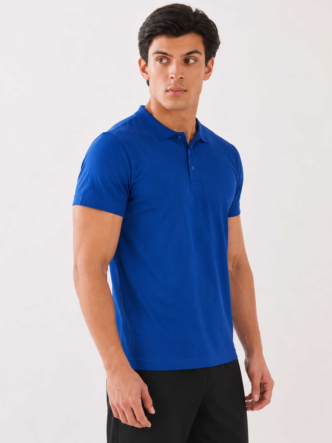Men’s Premium Piqué Blue Polo Shirt – Short Sleeve Regular Fit Work & Casual Top