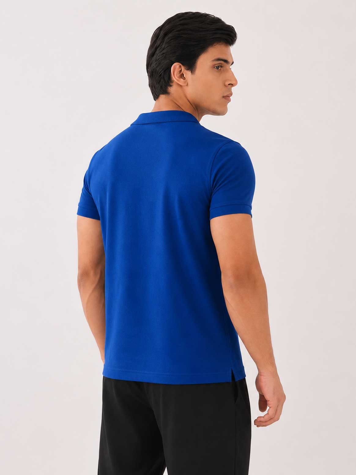 Men’s Premium Piqué Blue Polo Shirt – Short Sleeve Regular Fit Work & Casual Top