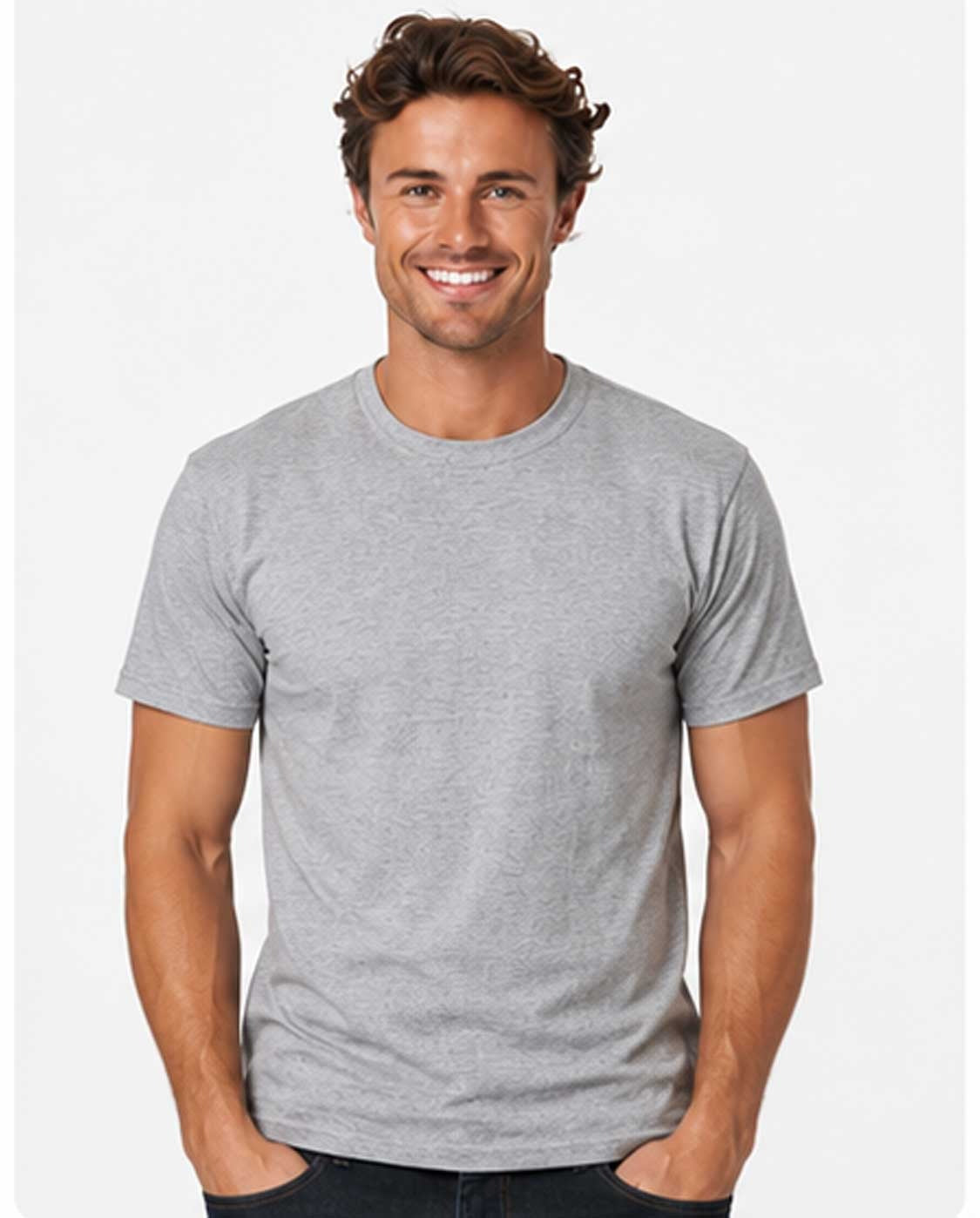100% Cotton Plain Light Grey T-Shirt – Casual Unisex Tee