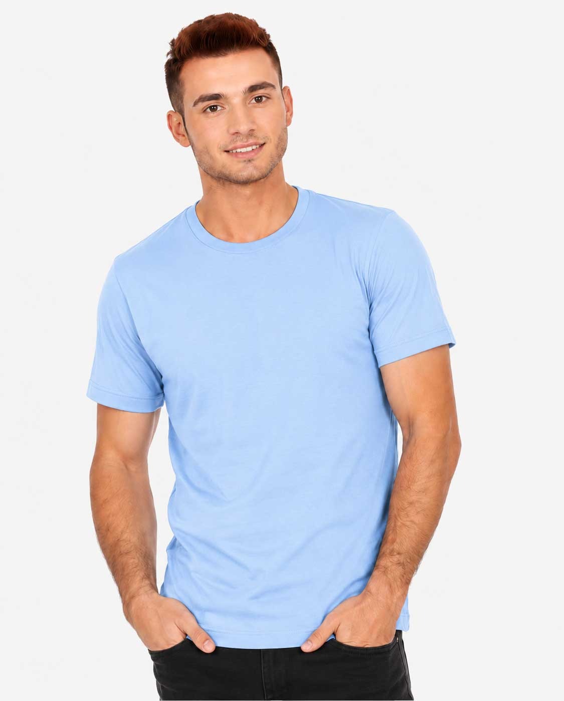 Everyday Plain Sky Blue Cotton T-Shirt – Unisex Short Sleeve