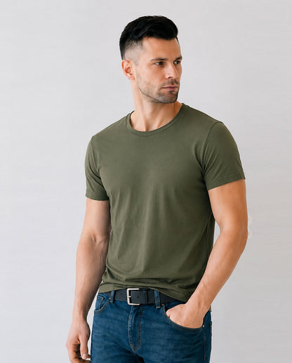 Basic Olive Green Cotton T-Shirt for Men & Women – Everyday Comfort