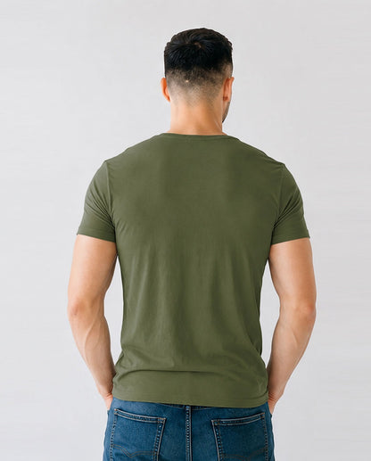 Basic Olive Green Cotton T-Shirt for Men & Women – Everyday Comfort