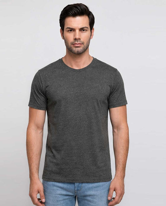 Essential Unisex Dark Grey Cotton Crew Neck T-Shirt