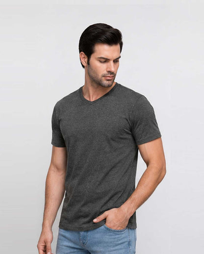 Essential Unisex Dark Grey Cotton Crew Neck T-Shirt