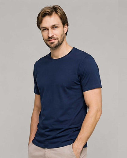 Men’s & Women’s Cotton Blue T-Shirt – Plain Short Sleeve Casual Wear