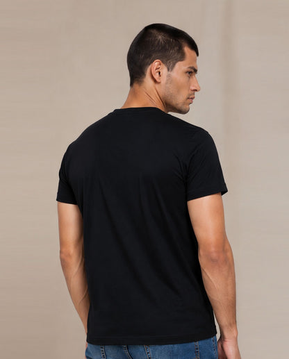 Men’s & Women’s Cotton Black T-Shirt – Plain Short Sleeve Casual Wear
