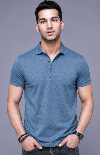 Denim Polo Shirt – Comfortable Regular Fit Cotton Polo