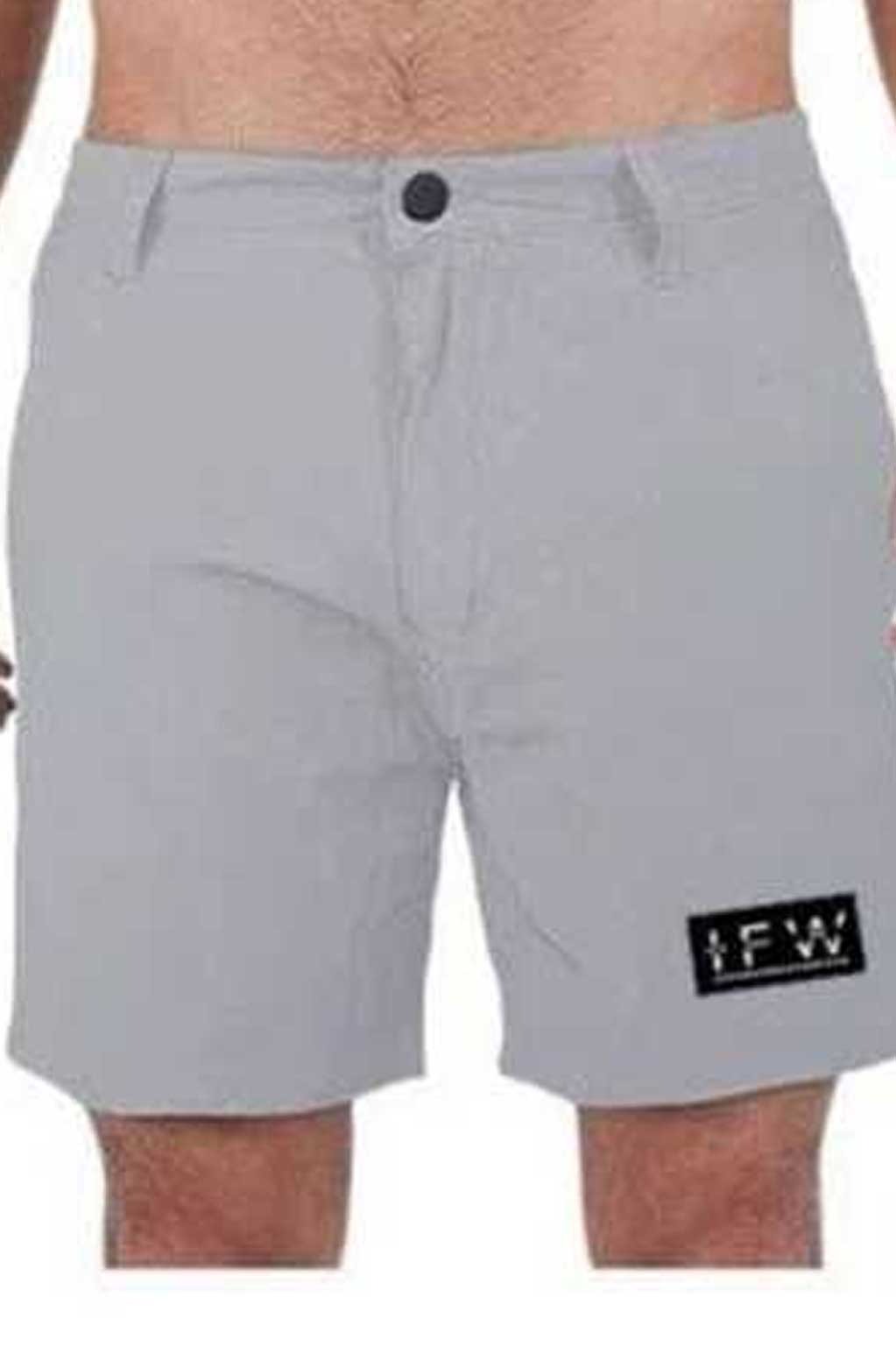 Men's 4-Way Stretch Woven Terry Athletic Hybrid Light Grey Short