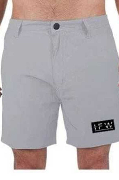 Men's 4-Way Stretch Woven Terry Athletic Hybrid Light Grey Short
