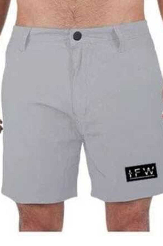 Men's 4-Way Stretch Woven Terry Athletic Hybrid Light Grey Short