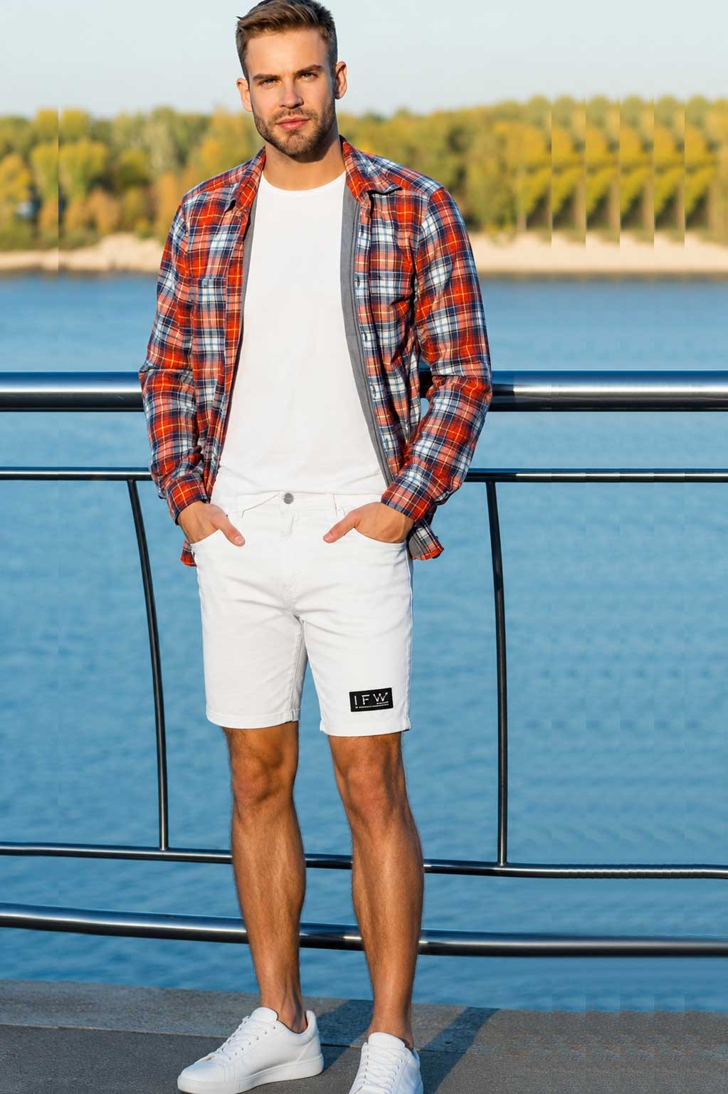Men's Lightweight Quick-Dry Stretch Hybrid White Short