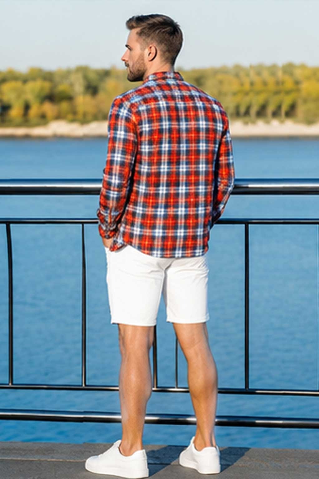 Men's Lightweight Quick-Dry Stretch Hybrid White Short