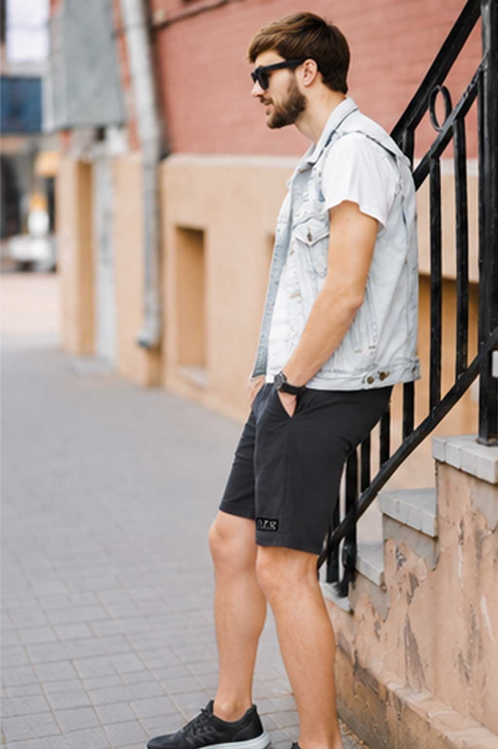 Men's Active Woven Terry Hybrid  Black Short – Quick-Dry & Stretch