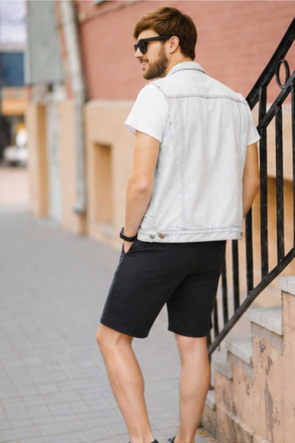 Men's Active Woven Terry Hybrid  Black Short – Quick-Dry & Stretch