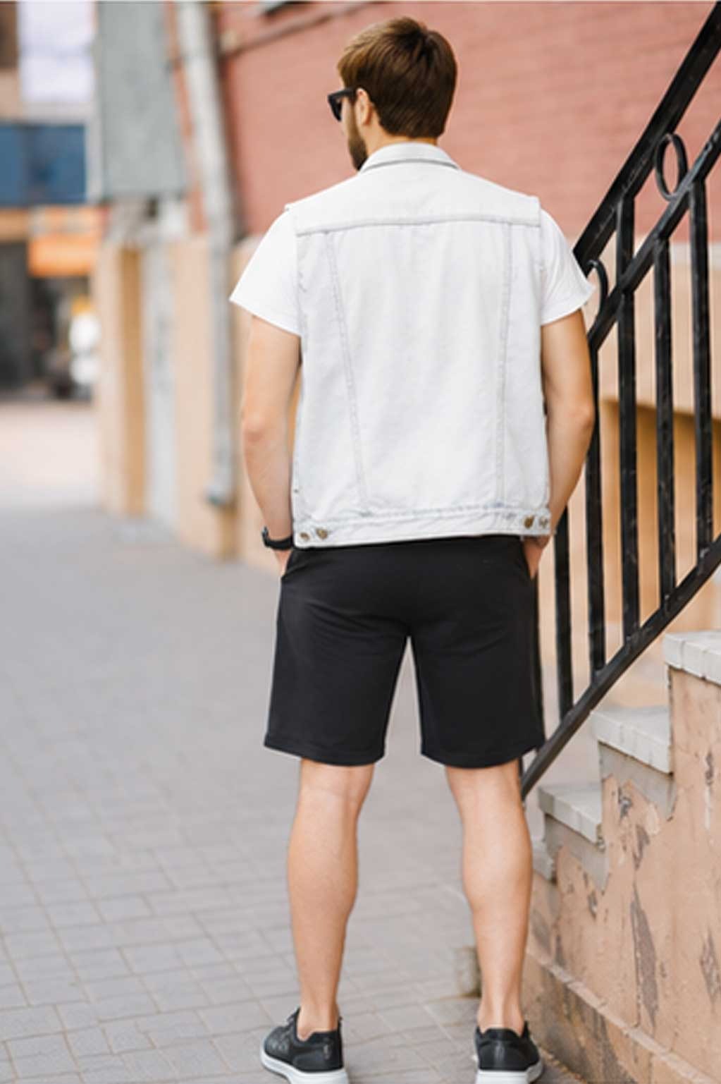 Men's Active Woven Terry Hybrid  Black Short – Quick-Dry & Stretch