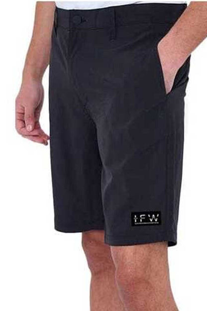 Men's Active Woven Terry Hybrid  Black Short – Quick-Dry & Stretch