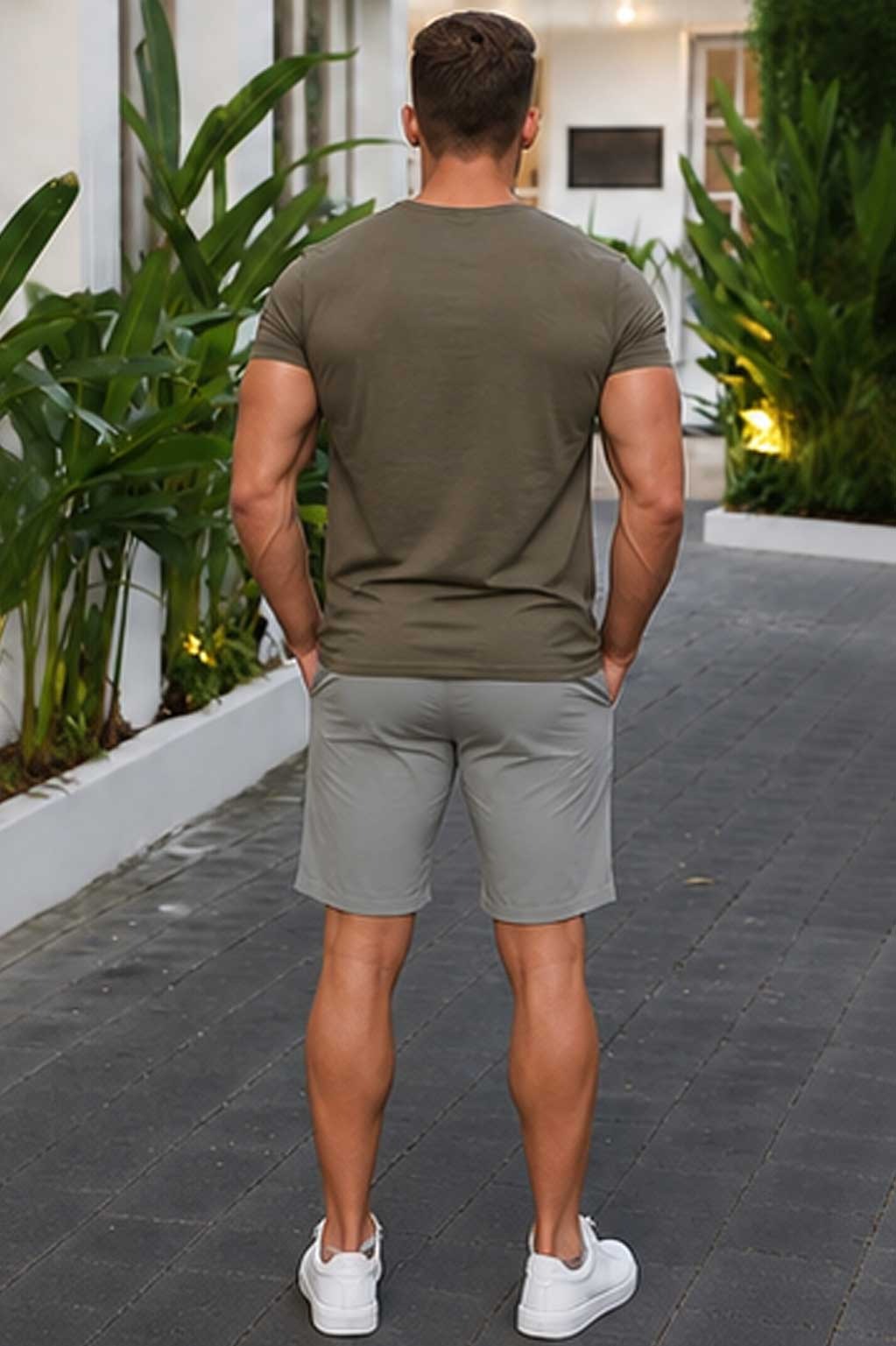 Men's Casual Performance Quick-Dry Hybrid Dark Grey Short
